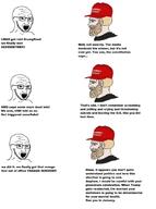 3soyjaks clothes donald_trump glasses hat maga nordic_chad open_mouth soyjak stubble text variant:soyak wordswordswords // 640x860 // 76.9KB