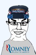 clothes glasses hat mitt_romney politics smile smirk smug soyjak subvariant:chudjak_front tea_party text united_states variant:chudjak // 1307x1977 // 947.1KB