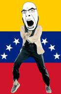 angry animated country dance flag flag:venezuela full_body gangnam_style glasses irl open_mouth soyjak star stubble variant:cobson venezuela // 300x460 // 500.3KB