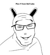 animal ear glasses operating_system plan9 rabbit smile soyjak stubble text variant:feraljak // 1500x1650 // 98.4KB