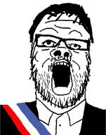 chile clothes flag gabriel_boric glasses open_mouth president soyjak stubble suit variant:a24_slowburn_soyjak // 1024x1302 // 313.2KB