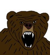 animal bear brown_skin ear fangs open_mouth snout soyjak tagme_new_variant variant:bearjak // 414x452 // 24.0KB