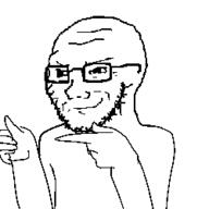 animated arm dance finger_spin glasses hand smile smug soyjak stubble variant:soyak // 250x250 // 20.9KB