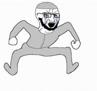 angry animated arm beard bloodshot_eyes clothes crying foot glasses hand islam jump leg open_mouth soyjak tantrum taqiyah variant:soyak // 498x468 // 206.5KB