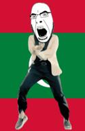 angry animated country dance flag gangnam_style glasses maldives open_mouth soyjak stubble variant:cobson // 300x460 // 499.3KB