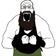 arm beard braun_strowman buf buff clothes glasses hand open_mouth sleeveless_shirt soyjak variant:markiplier_soyjak wrestling wwe // 1200x1200 // 284.0KB