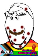 aids badge bbc boylover_symbol flag flag:progress_pride_flag gay glasses lgbt monkeypox pedophile poop pride_flag queen_of_spades smile soyjak stubble text variant:gapejak zoophile // 600x864 // 257.6KB