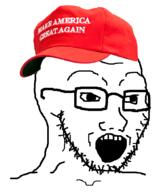 cap clothes donald_trump glasses hat maga open_mouth soyjak stubble united_states variant:soyak // 720x869 // 157.7KB