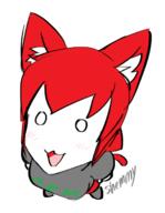 blushing looking_up meta:tagme red_ears red_hair red_tail smile tail tongue variant:tama watermark // 534x687 // 116.8KB