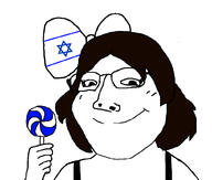 bow candy country female flag girl hair hand holding_lollipop holding_object israel judaism large_nose loli lollipop soyjak star_of_david subvariant:soylita variant:gapejak // 1012x861 // 192.9KB