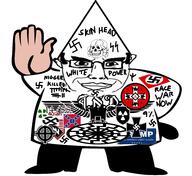 1488 4chan atomwaffen_division closed_mouth clothes confederate donald_trump ear full_body glasses hair hat kkk meta:tagme nazism police police_baton smile smug sonnenrad soyjak subvariant:chudjak_front swastika text total_nigger_death utubetrollspolice variant:chudjak white_skin // 1920x1761 // 827.5KB