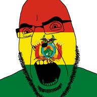 angry animal axe bird bolivia cannon condor country flag flag:bolivia glasses llama open_mouth palm rifle soyjak star stubble sun tree variant:cobson // 721x720 // 47.5KB