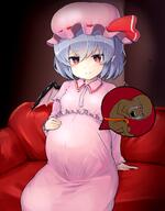 anime black_baby black_skin bloodshot_eyes clothes crying female girl glasses hat open_mouth pregnant purple_hair remilia_scarlet soyjak stubble touhou variant:soyak video_game // 1190x1520 // 296.1KB