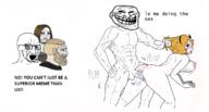 anti_soyjak bloodshot_eyes blush breasts buff crying glasses meta:pornographic_content nordic_chad nsfw open_mouth penis rage_comic sex soyjak stubble sweating tongue trollface variant:soyak wojak yellow_hair // 1148x616 // 329.0KB