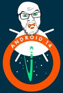 android angry baby glasses green_eyes logo mustache pacifier soyjak stubble variant:feraljak // 748x1100 // 164.0KB