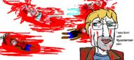 5soyjaks black_skin blood closed_mouth clothes glasses gore green_eyes hair hotline_miami lips manny_pardo mustache open_mouth redraw shaved smile soyjak stubble tongue tranny variant:bernd variant:chudjak video_game yellow_hair yellow_teeth // 1264x573 // 61.1KB