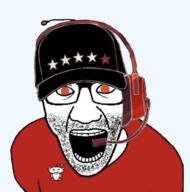 antenna cap clothes glasses hat headphones mister_metokur open_mouth orange_eyes reddit snoo soyjak stubble variant:el_perro_rabioso // 673x680 // 331.5KB