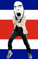 angry animated costa_rica country dance flag full_body gangnam_style glasses irl open_mouth soyjak stubble variant:cobson // 300x460 // 504.5KB