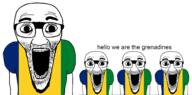 4soyjaks country flag glasses open_mouth saint_vincent_and_the_grenadines soyjak stretched_mouth stubble subvariant:el_perro_loco text variant:el_perro_rabioso // 1900x941 // 278.5KB