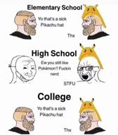 comic crying glasses mask music nordic_chad open_mouth pikachu pokemon soyjak stubble text variant:soyak video wojak // 576x656, 7.1s // 410.1KB