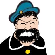 angry beard black_shirt blue_hat bluto_(popeye) closed_eyes popeye variant:feraljak // 300x300 // 56.0KB