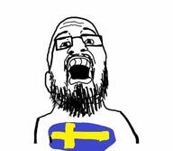 beard country flag flag:sweden glasses open_mouth soyjak sweden variant:thps_soyjak // 732x637 // 36.3KB