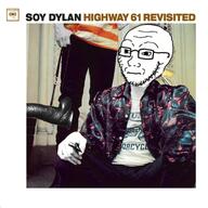 album_cover bob_dylan closed_mouth clothes dildo glasses irl music soyjak stubble text variant:soyak // 1500x1500 // 1.8MB