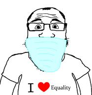 balding clothes equality facemask glasses hair heart i_love mask soyjak subvariant:science_lover tshirt variant:markiplier_soyjak // 800x821 // 108.8KB