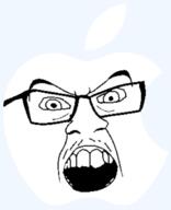 angry apple glasses logo open_mouth soyjak technology variant:feraljak // 1500x1850 // 416.4KB