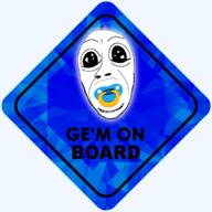 baby baby_on_board blue deformed gem glasses pacifier sign soyjak subvariant:gerald variant:cobson // 736x736 // 337.0KB