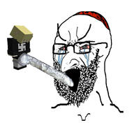 beard bloodshot_eyes clothes crying glasses hat judaism kippah large_eyebrows large_nose minecraft nate open_mouth penis soyjak stretched_mouth variant:soyak // 1194x1174 // 165.1KB