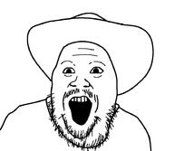 clothes cowboy_hat ethan_ralph ethanralph fat hat killstream open_mouth soyjak stubble template theralphretort variant:unknown // 921x800 // 86.4KB