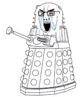 angry bloodshot_eyes crying dalek doctor_who glasses open_mouth soyjak variant:chudjak // 584x701 // 126.3KB