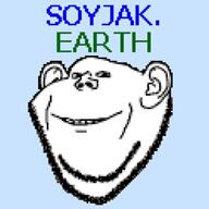 blue_background closed_mouth ear looking_at_you pixel_art smile soyjak soyjak_earth stubble teeth text variant:impish_soyak_ears // 600x600 // 162.6KB