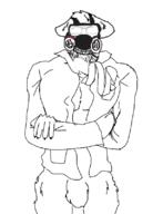 bulge changed claws clothes coal crossed_arms doctor dr_k ear fur furry gas_mask lab_coat muscles necktie smug stubble variant:markiplier_soyjak // 613x800 // 48.9KB