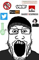 atheism beanie bong clothes doomer doomer_girl glasses hat news open_mouth pornhub smoking soyjak stubble twitter variant:markiplier_soyjak vice weed wojak // 2300x3464 // 367.7KB