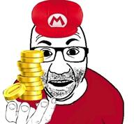 cap clothes coin glasses hand hat mario nintendo perro_hold soyjak stubble variant:el_perro_rabioso video_game // 429x398 // 77.9KB