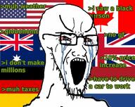 australia bloodshot_eyes canada flag:australia flag:canada flag:germany flag:netherlands flag:united_kingdom flag:united_states germany glasses greentext int_(4chan) netherlands open_mouth soyjak stretched_mouth stubble text united_kingdom united_states variant:soyak // 789x624 // 99.5KB