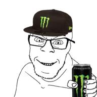 can cap clothes hand hat holding_object monster_energy smile smug soyjak variant:feraljak // 1500x1500 // 600.0KB