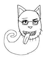 animal cat cat_ear eyelashes eyelids fakemon glasses monster open_mouth pokemon soyjak stubble tongue variant:quirkjak // 720x873 // 57.1KB