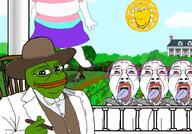 4soyjaks chain cigar frog hanging meta:tagme open_mouth pepe plantation slave smile sonnenrad soyjak subvariant:wholesome_soyjak sun tranny troon variant:bernd variant:gapejak // 1000x696 // 135.3KB