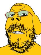 angry beard dog ear frown glasses janny mustache soyjak stubble variant:gapejak yellow_skin // 600x800 // 22.7KB