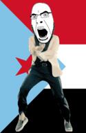 angry animated country dance flag flag:south_yemen gangnam_style glasses open_mouth south_yemen soyjak stubble variant:cobson yemen // 300x460 // 503.3KB