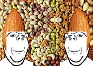 2soyjaks almond clothes food foodjak glasses hat irl_background nut smile soyjak stubble subvariant:wholesome_soyjak variant:gapejak // 1404x1000 // 748.4KB