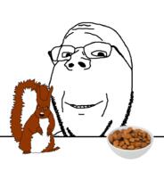 2soyjaks almond animal brown_skin ear food full_body glasses nut open_mouth smile soyjak squirrel stubble subvariant:feralsquirrel subvariant:wholesome_soyjak tail variant:feraljak variant:gapejak // 892x930 // 143.7KB