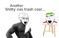 2soyjaks 4chan anime anti_cobson clothes coal gigachad glasses green_hair hair nas open_mouth painting soyjak stubble text variant:cobson variant:soyak yotsoyba // 1022x672 // 197.3KB