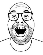 fat glasses open_mouth soyjak stubble variant:unknown // 391x496 // 22.2KB