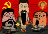 communism fidel_castro genodice hammer_and_sickle joseph_stalin mao_zedong socialism soyjak tankies tanks text variant:gapejak variant:markiplier_soyjak variant:tony_soprano_soyjak // 828x581 // 464.8KB