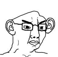 angry brainlet ear frown glasses soyjak template variant:chudjak // 782x770 // 18.5KB