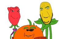 3soyjaks closed_mouth corn cron female food fruit glasses orange_(fruit) plant plants_vs_zombies rose smile soyjak stubble subvariant:gapejak_female sunglasses variant:cobson variant:gapejak variant:impish_soyak_ears vegetable video_game // 2028x1332 // 34.7KB